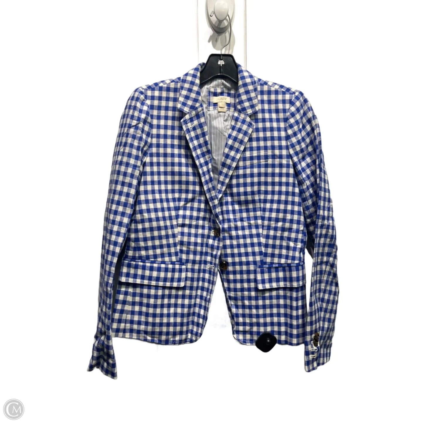 Blazer By J. Crew In Blue & White, Size: 4