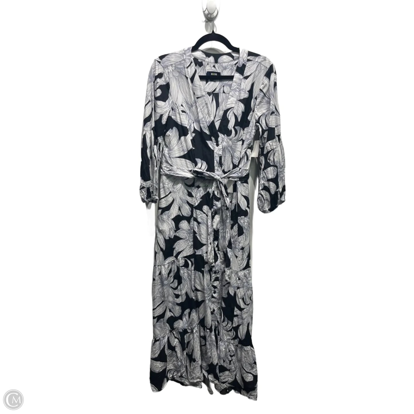 Dress Casual Maxi By Maeve In Black & Grey, Size: 12