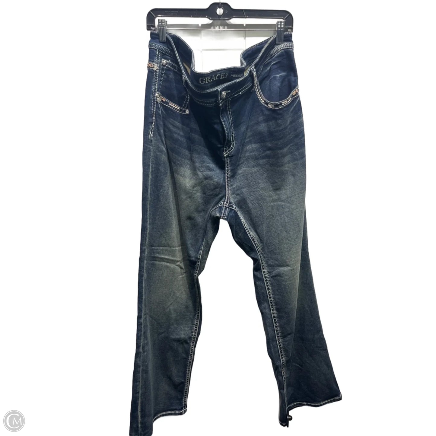 Jeans Boot Cut By Grace In Blue Denim, Size: 22