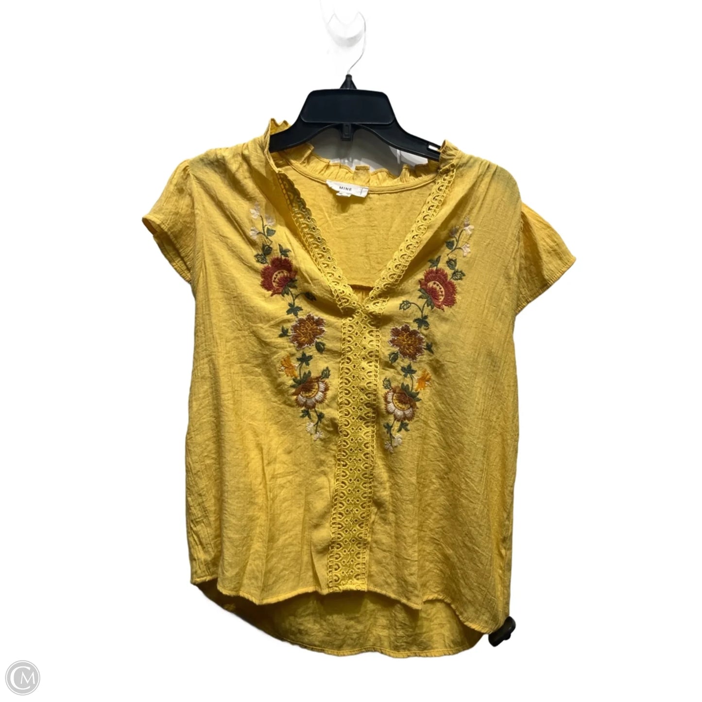 Top Short Sleeve By Mine In Red & Yellow, Size: L