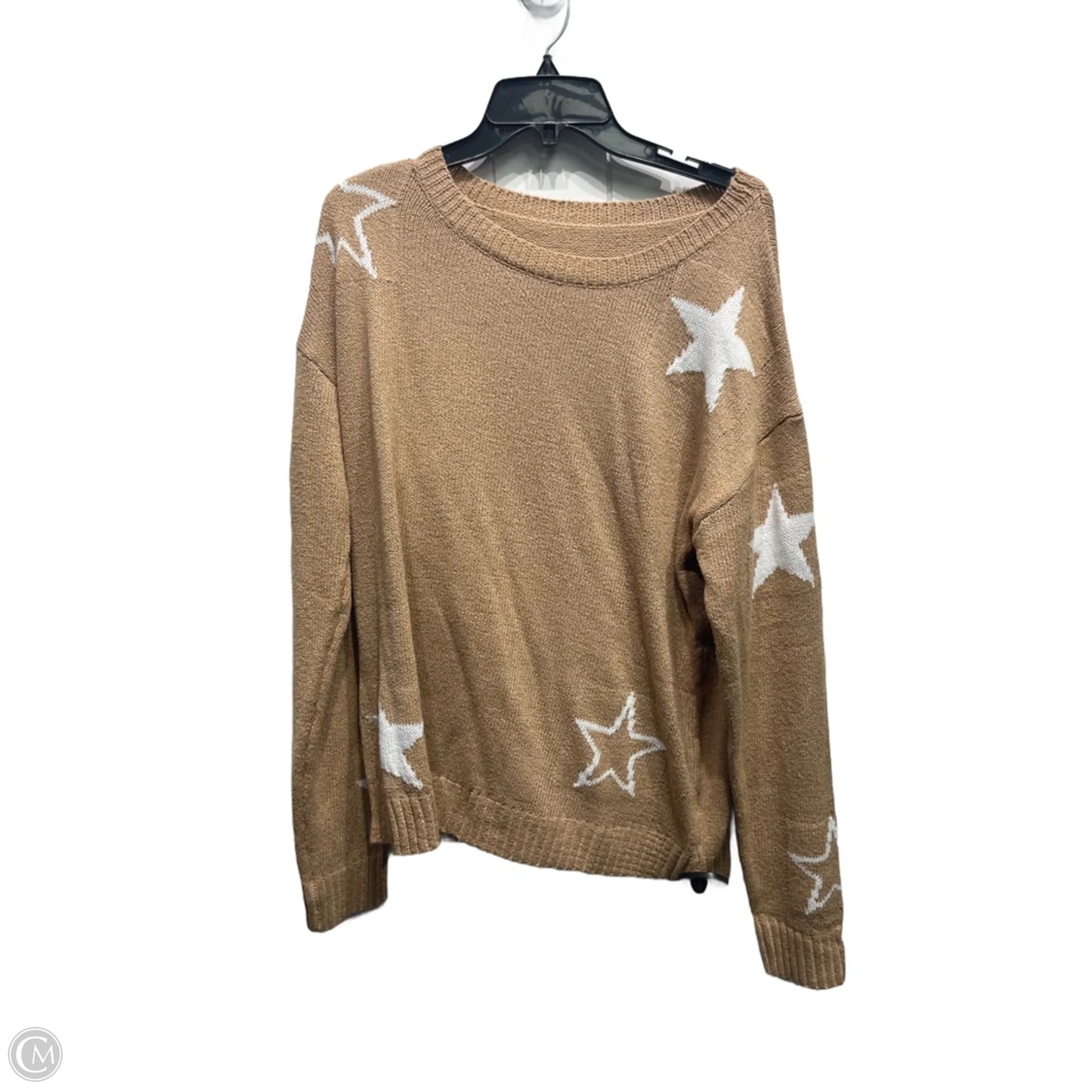 Sweater By Clothes Mentor In Tan & White, Size: Xl