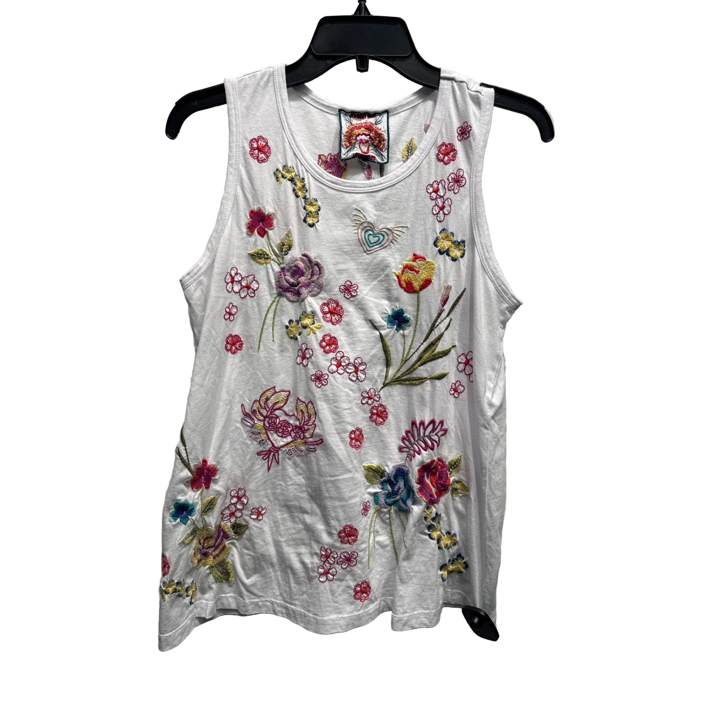 Top Sleeveless By Johnny Was In Pink & White, Size: Xs