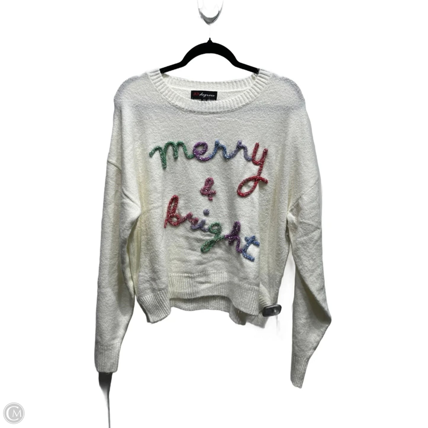 Sweater By Clothes Mentor In Cream & Red, Size: Xl