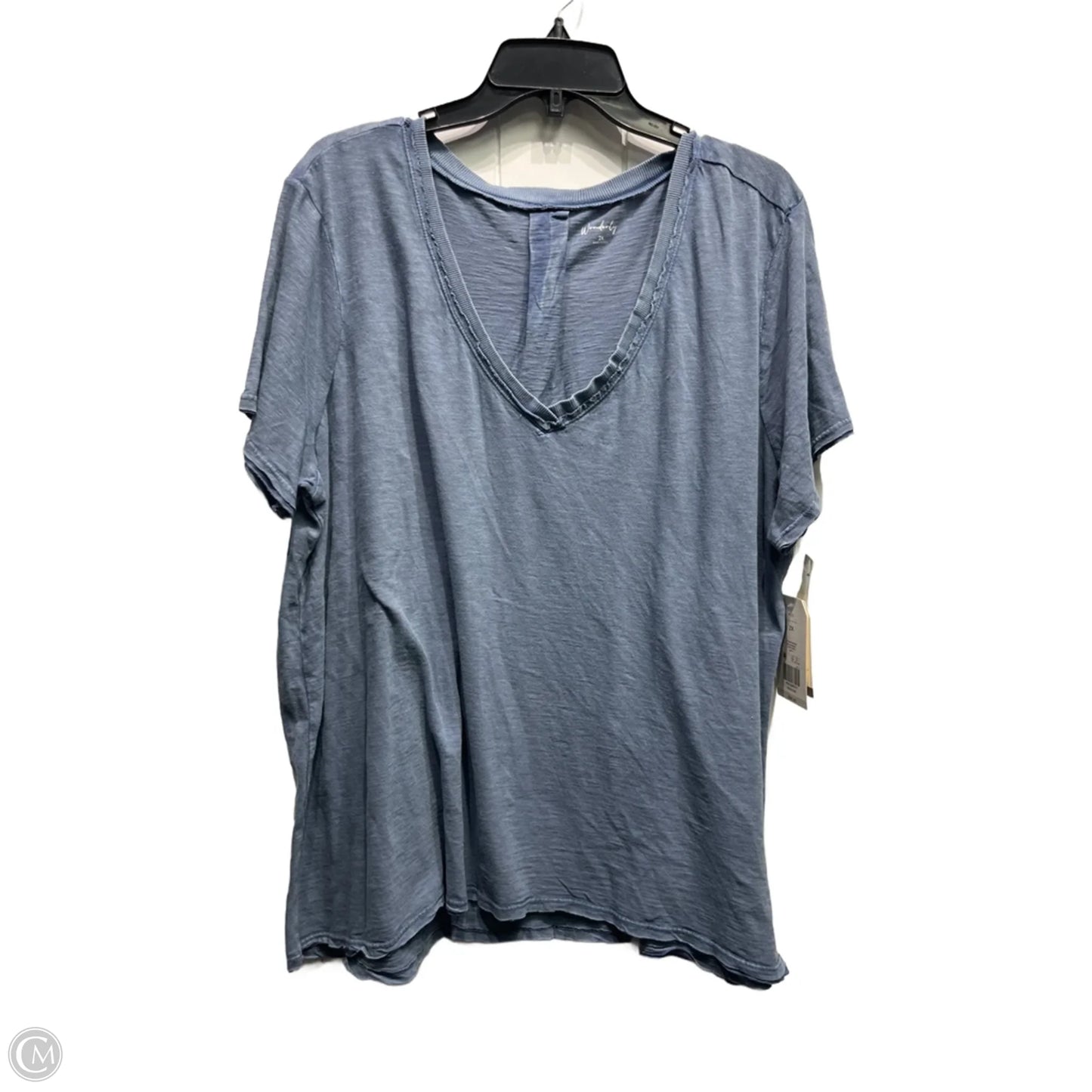 Top Short Sleeve Basic By Wonderly In Blue, Size: 2x