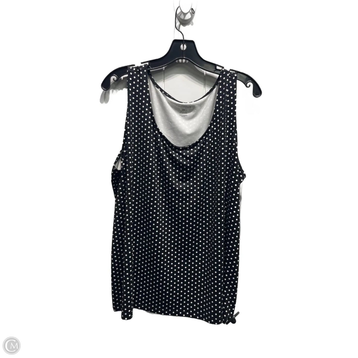 Top Sleeveless By Charter Club In Black & White, Size: 2x
