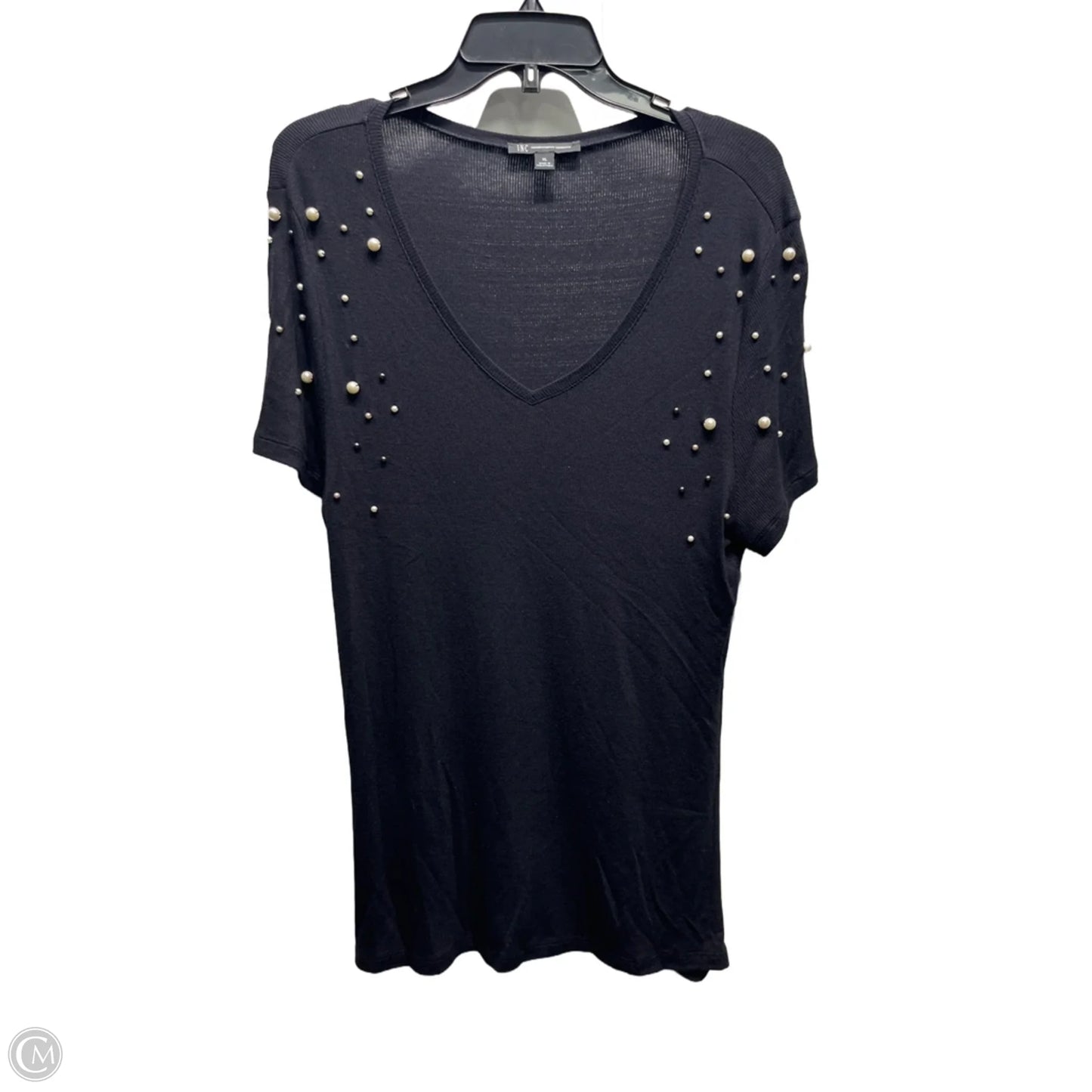 Top Short Sleeve By Inc In Black & White, Size: Xl