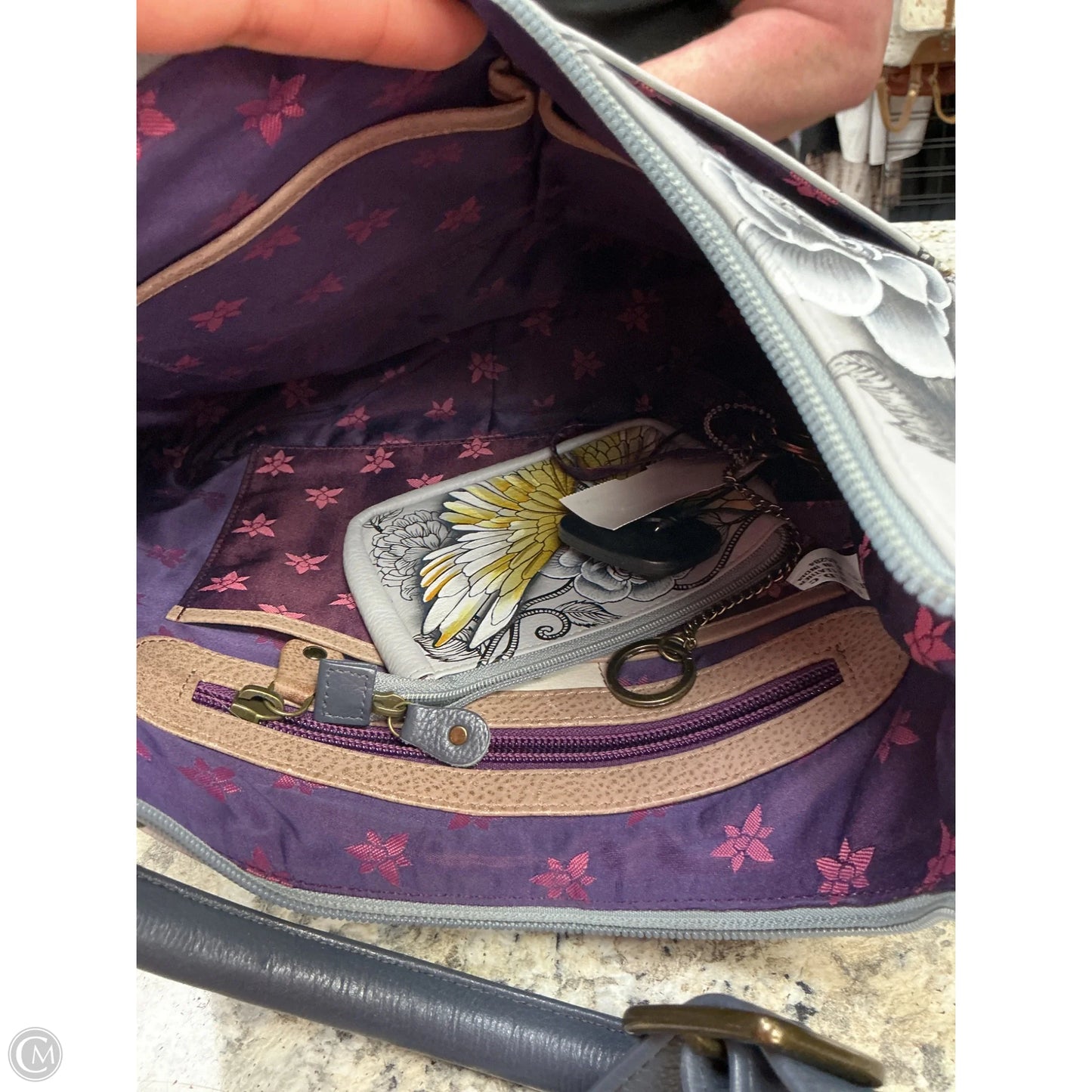 Handbag Leather By Anuschka, Size: Large