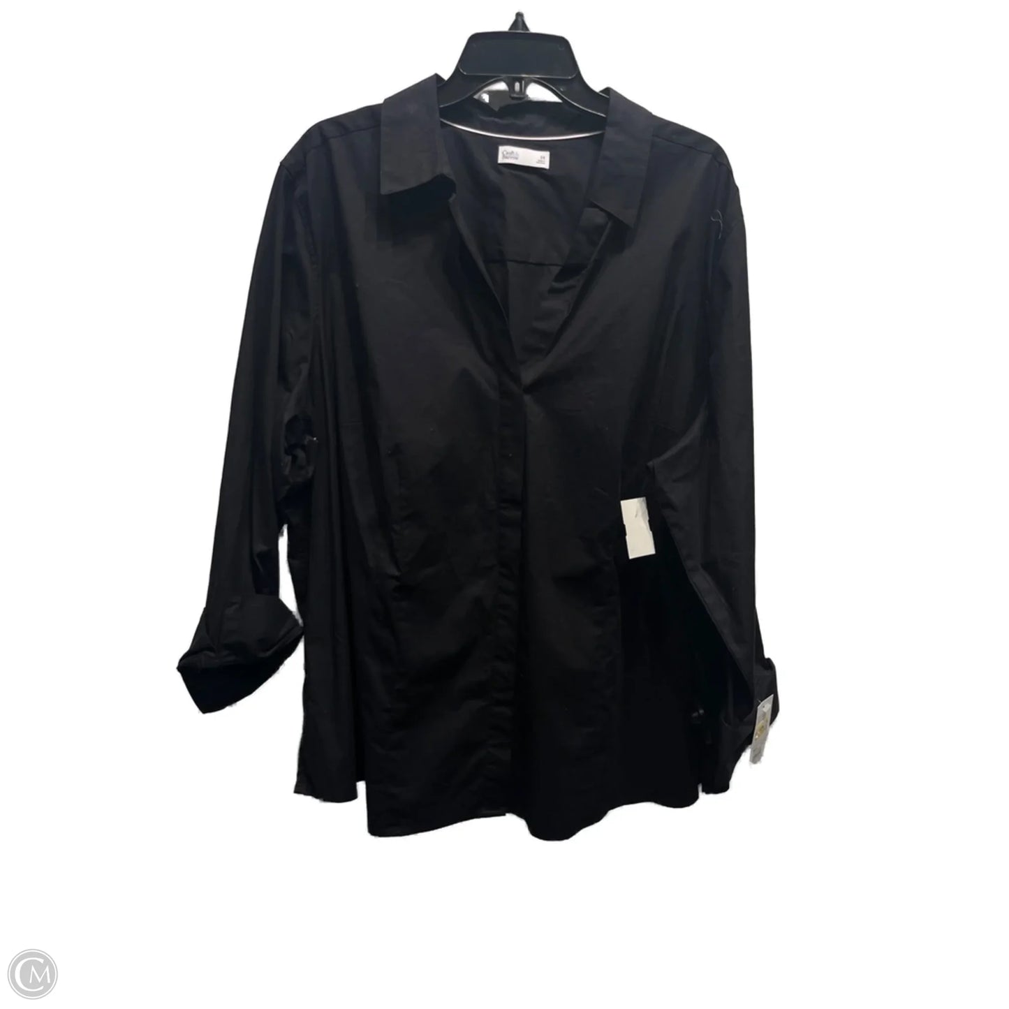 Top 3/4 Sleeve By Croft And Barrow In Black, Size: 3x
