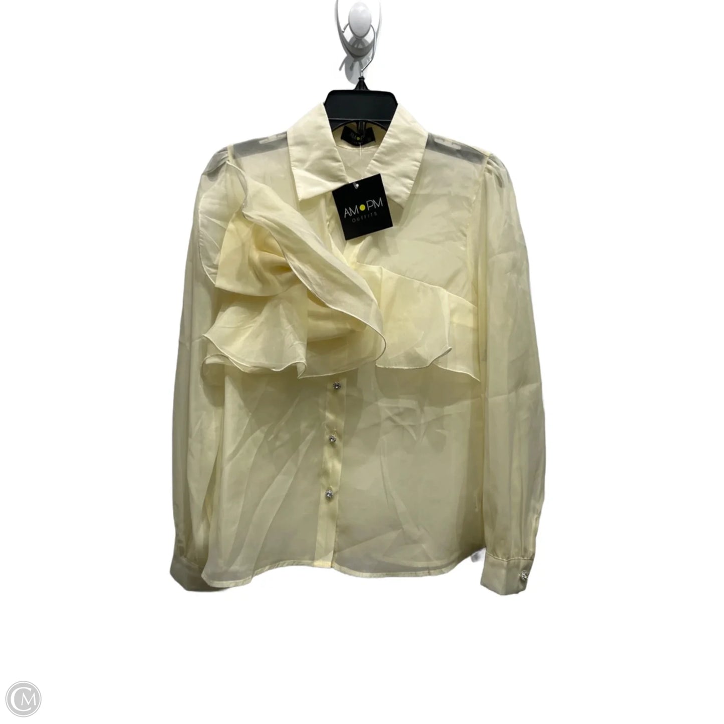 Top Long Sleeve By am * pm In Yellow, Size: M