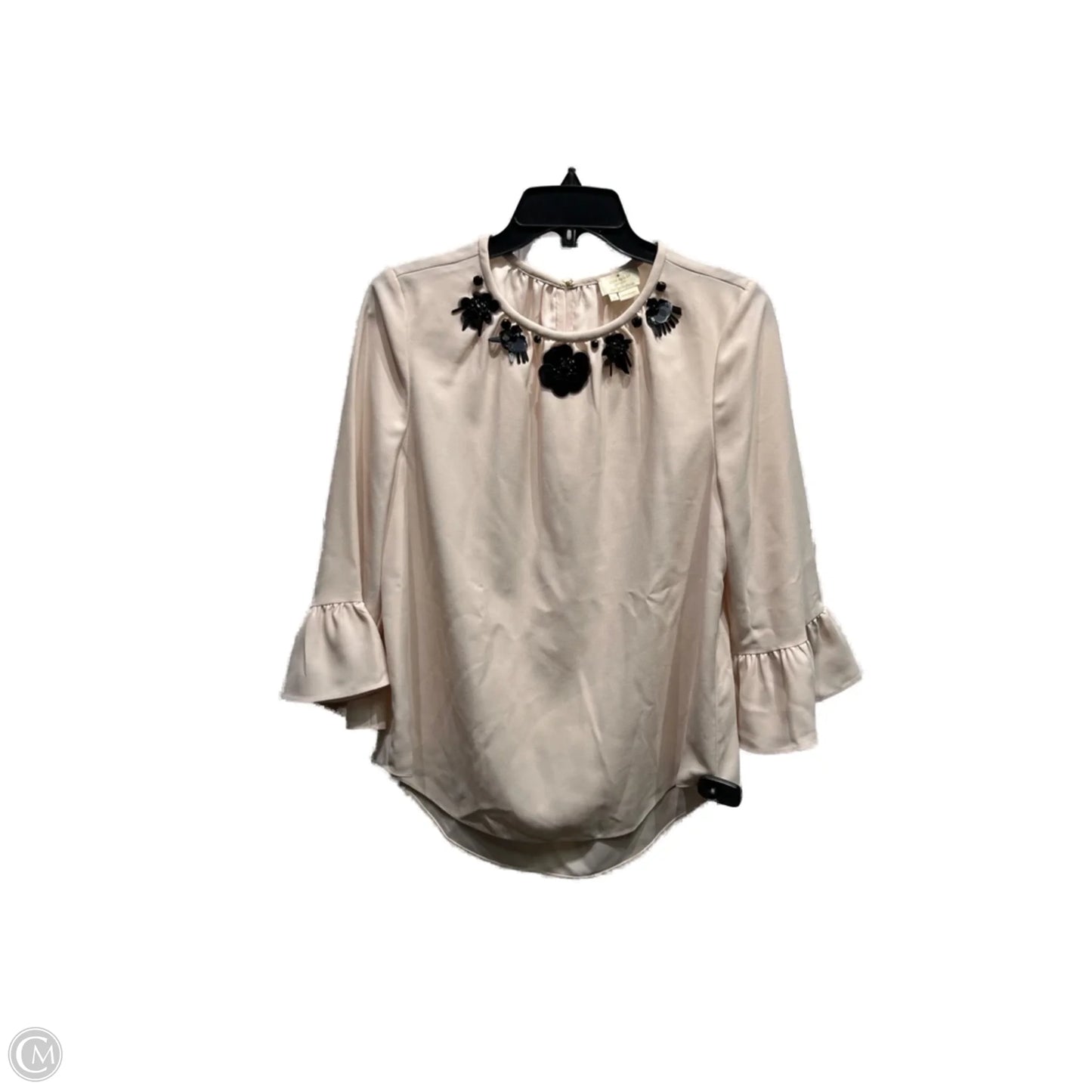 Top Long Sleeve Designer By Kate Spade In Black & Cream, Size: M