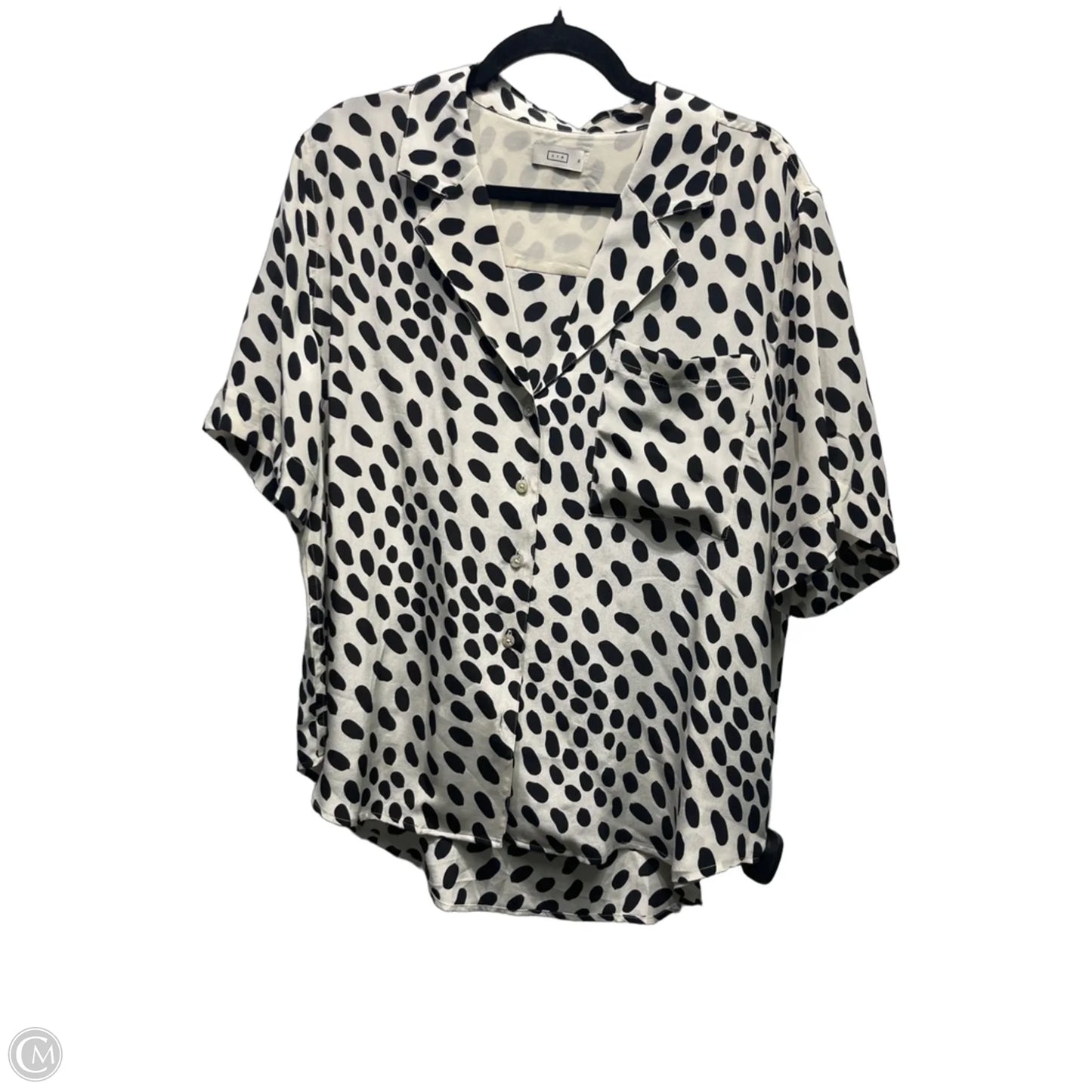 Top Short Sleeve By Cmc In Black & Cream, Size: Xl