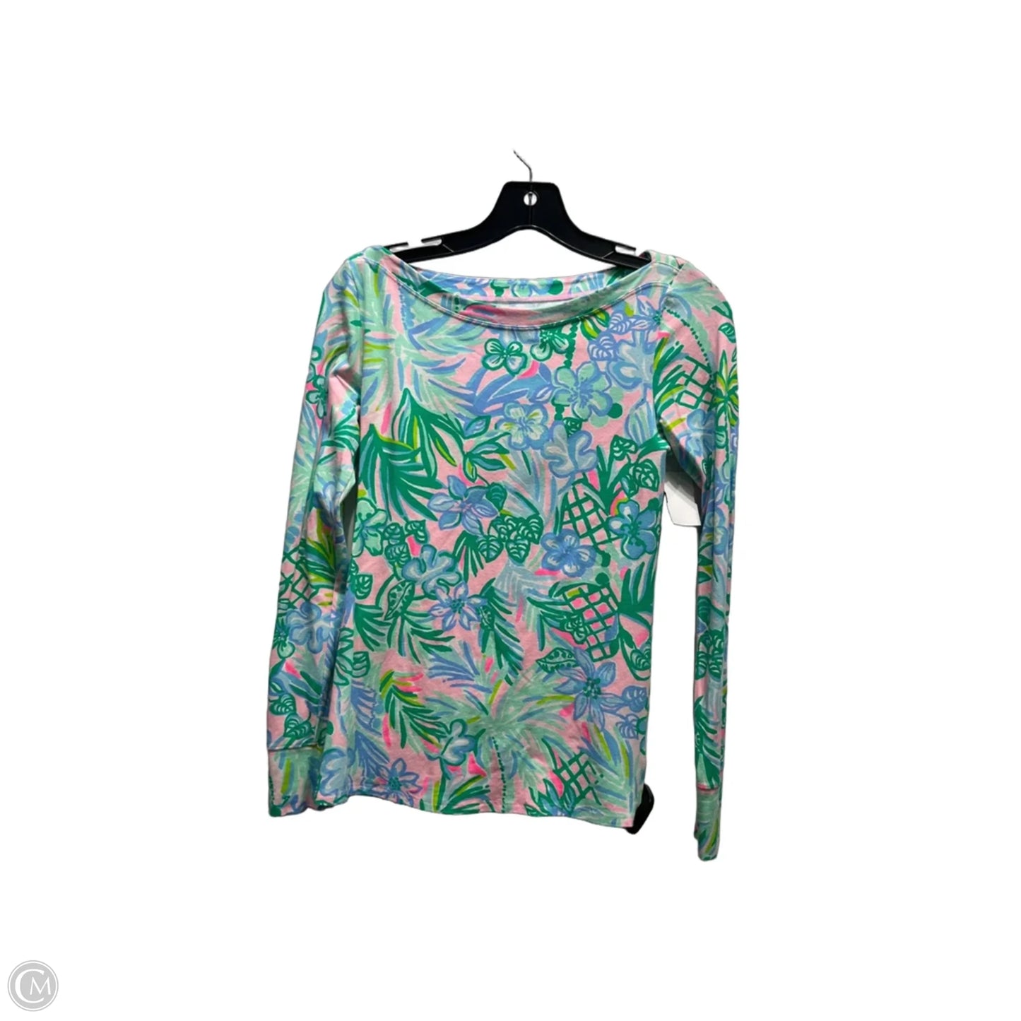 Top Long Sleeve Designer By Lilly Pulitzer In Green & Pink, Size: Xs