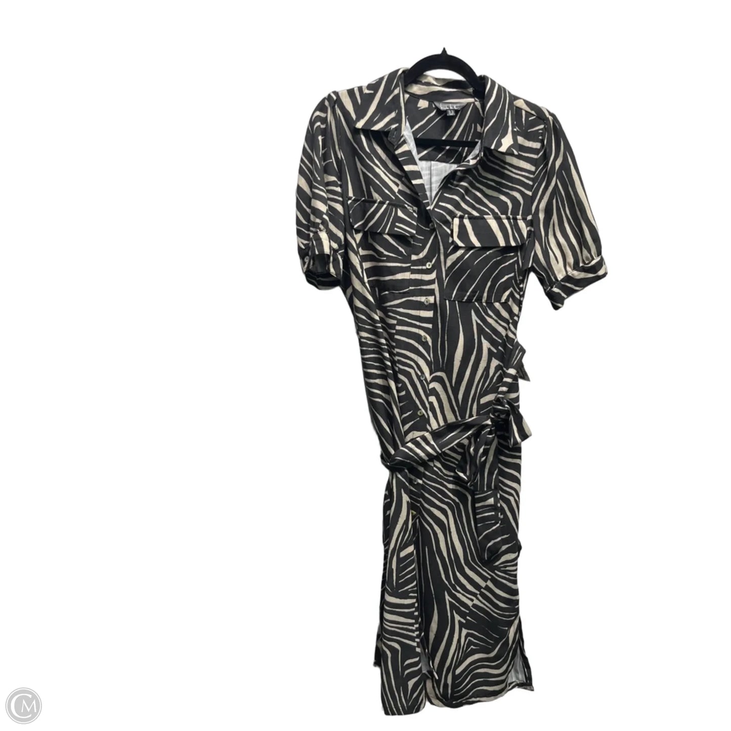 Dress Casual Midi By Nicole Miller In Black & Cream, Size: 8