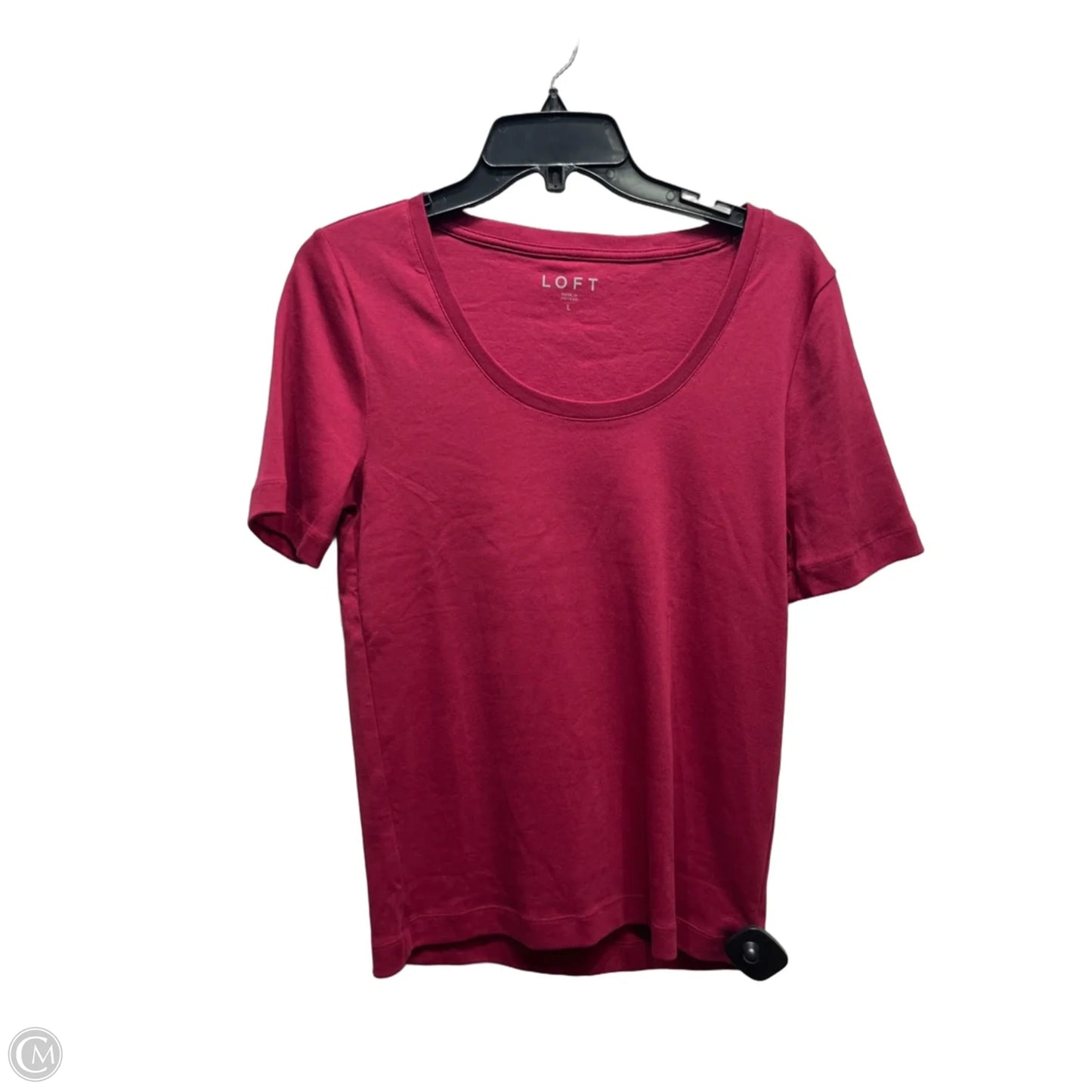 Top Short Sleeve Basic By Loft In Red, Size: L
