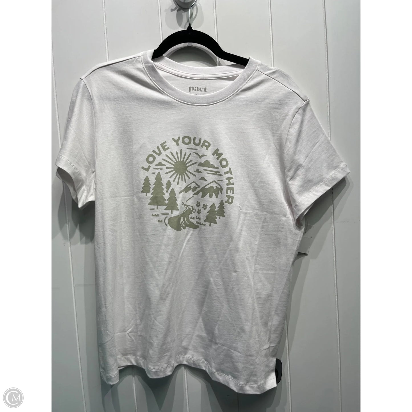 Top Short Sleeve Basic By Pact In White, Size: L