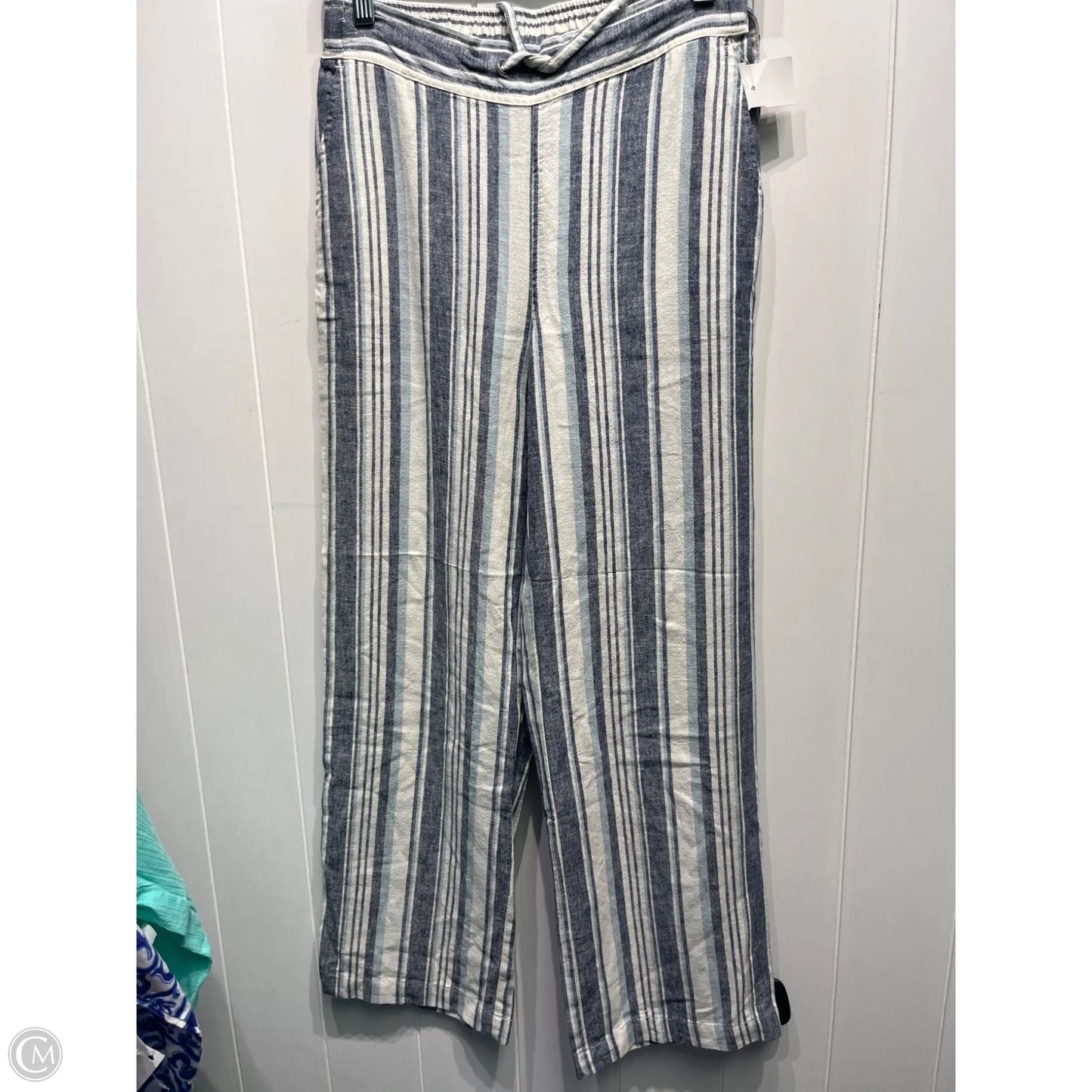 Pants Linen By Clothes Mentor In Blue & White, Size: Xs