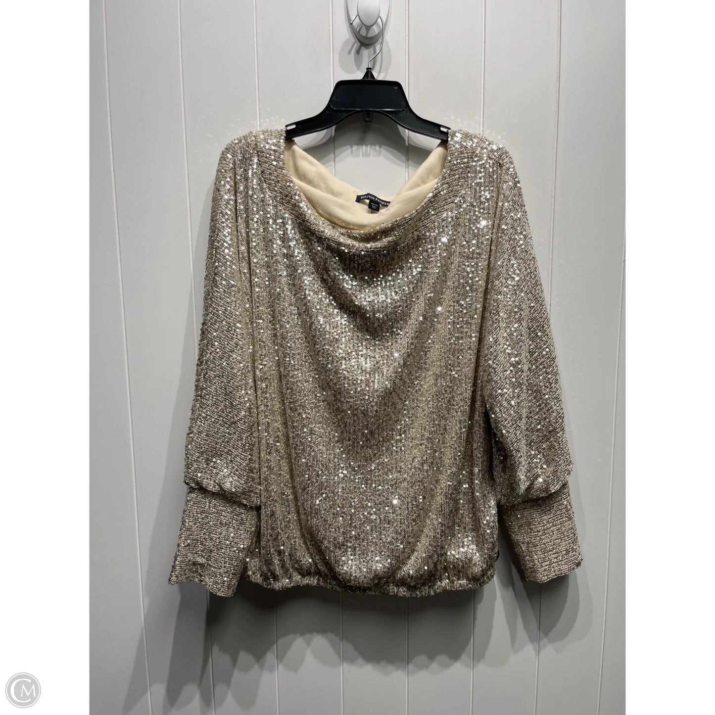 Top Long Sleeve By Boston Proper In Gold, Size: Xl