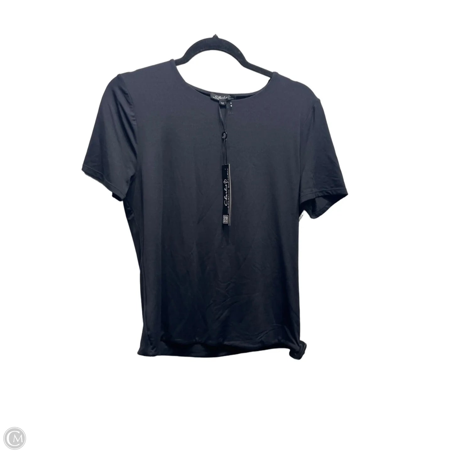 Top Short Sleeve By Charlie B In Black, Size: L