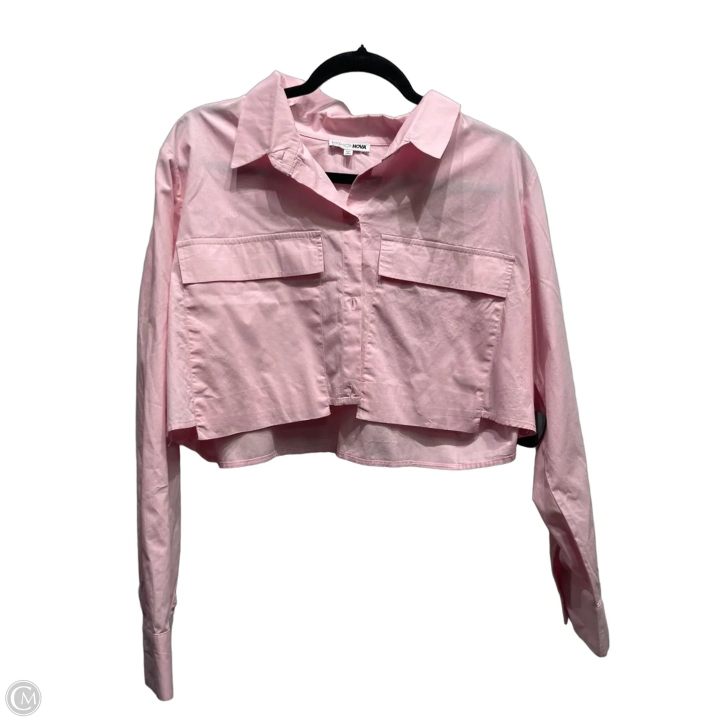Top Long Sleeve By Fashion Nova In Pink, Size: 1x