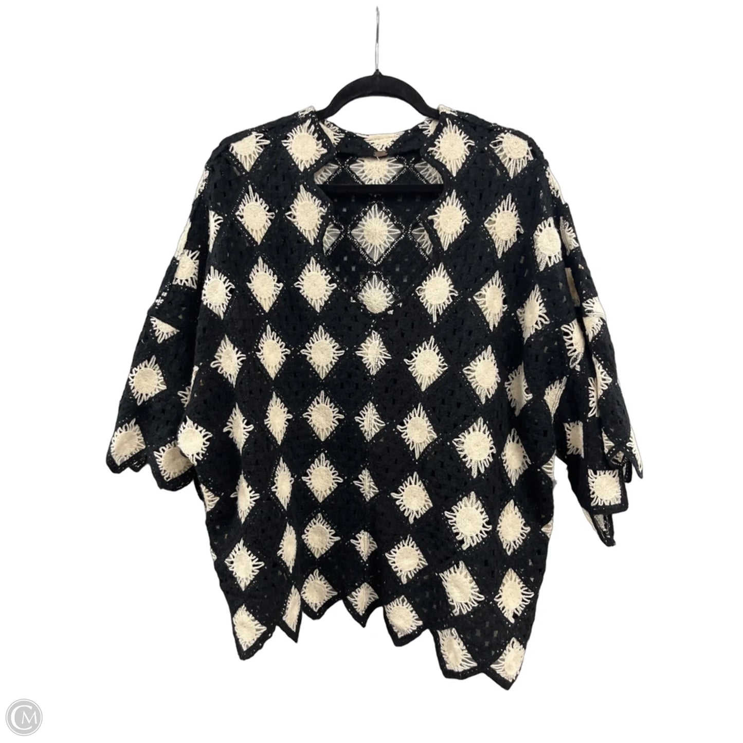 Top Short Sleeve By Free People In Black & Cream, Size: Xl