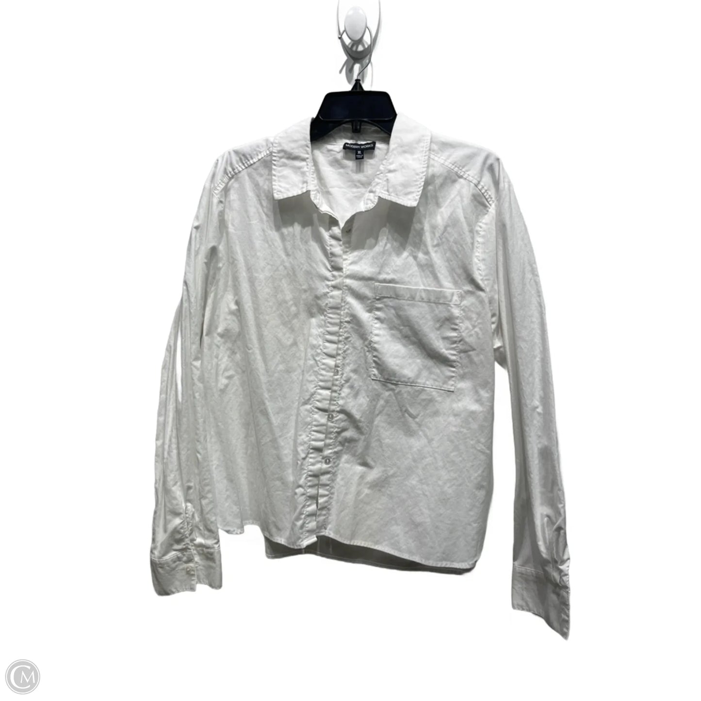 Top Long Sleeve By Modern Works In White, Size: Xl
