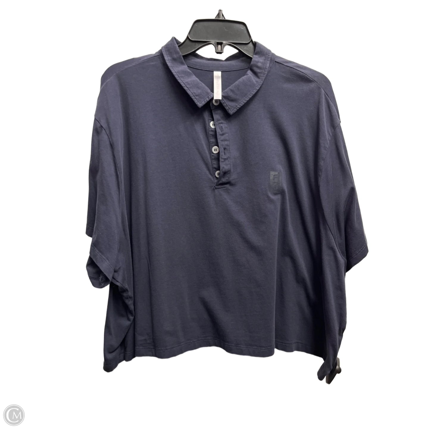 Athletic Top Short Sleeve By Fabletics In Navy, Size: 3x