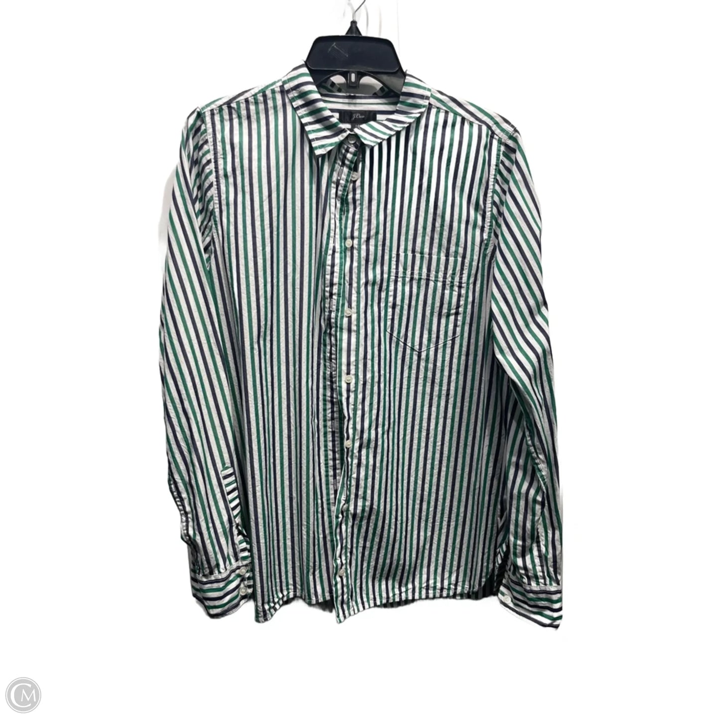 Top Long Sleeve By J. Crew In Green & Purple, Size: L