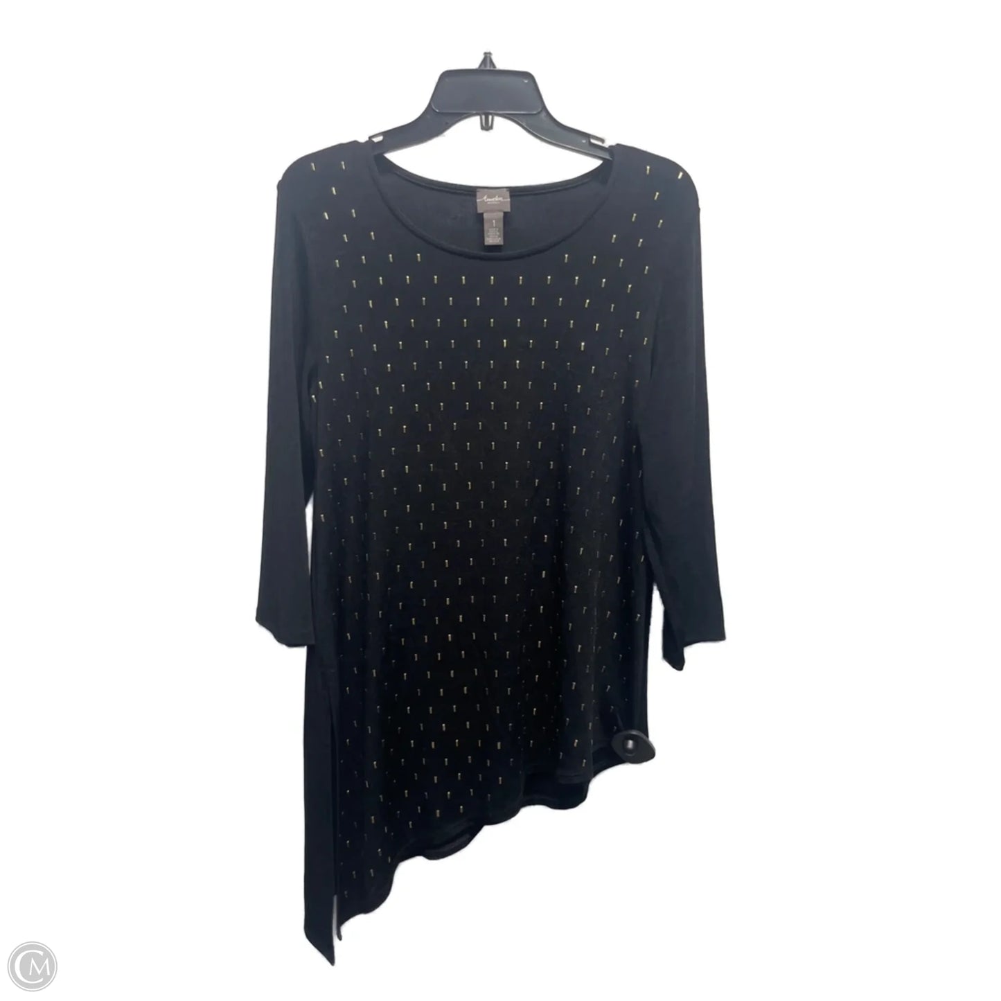 Top Long Sleeve By Chicos In Black, Size: M