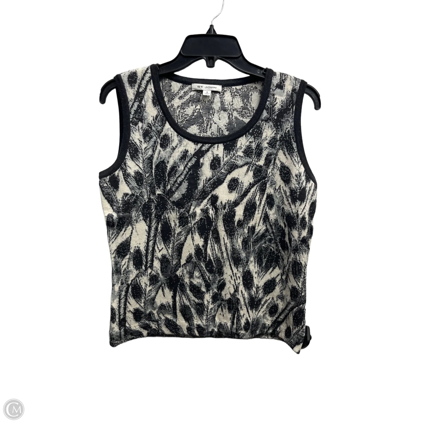 Top Sleeveless Luxury Designer By St John Collection In Black & White, Size: S