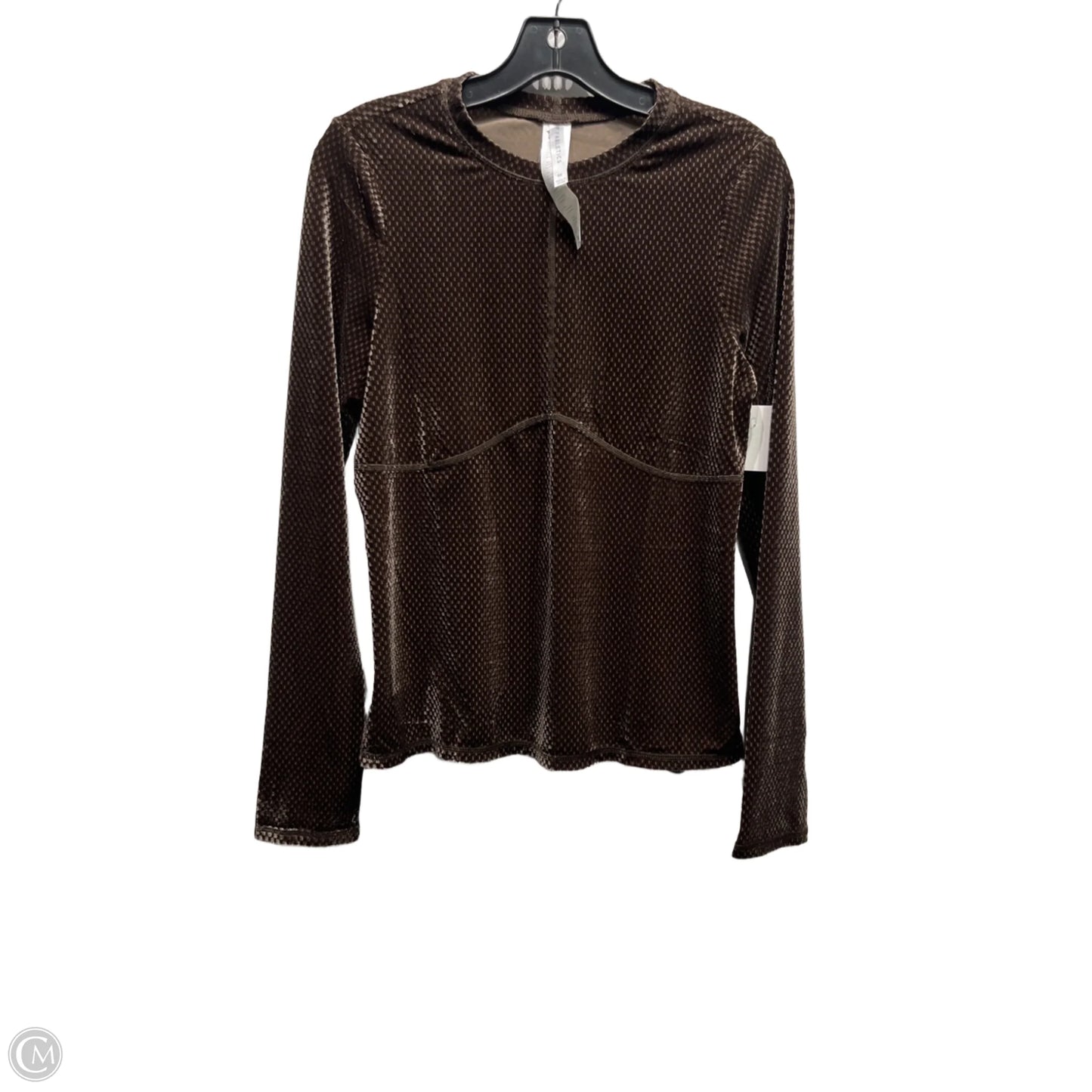 Athletic Top Long Sleeve Crewneck By Fabletics In Brown, Size: M