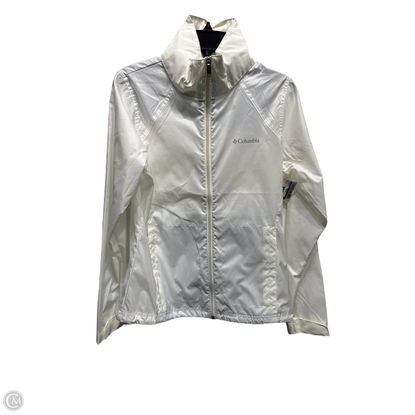 Jacket Windbreaker By Columbia In White, Size: M