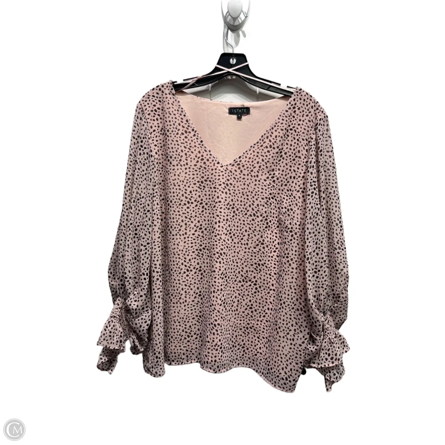 Top Long Sleeve By 1.state In Black & Pink, Size: L