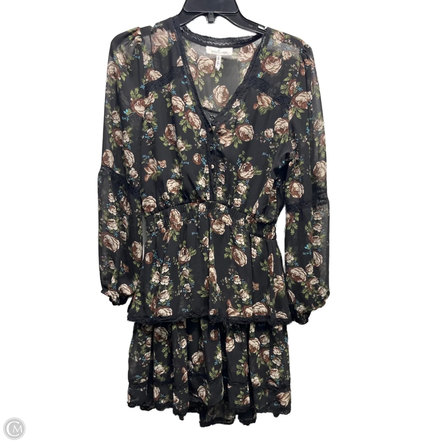 Dress Party Short By EMMIE ROSE In Black & Green, Size: M