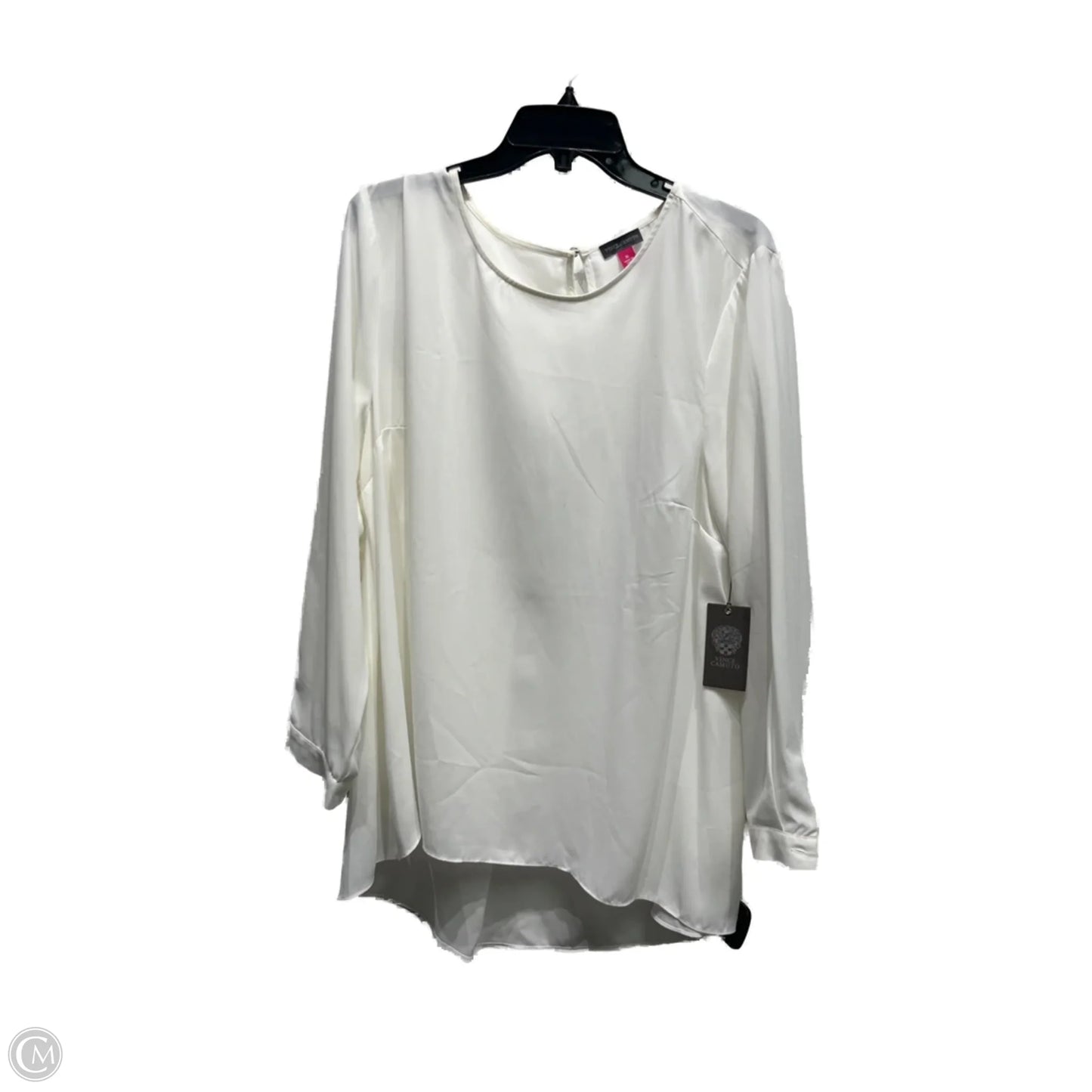 Blouse Long Sleeve By Vince Camuto In White, Size: Xl