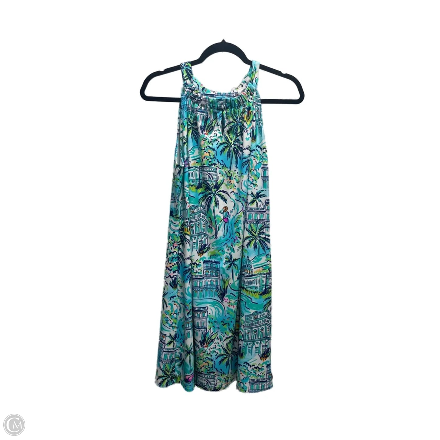Dress Casual Short By Aryeh In Blue & Green, Size: Xl