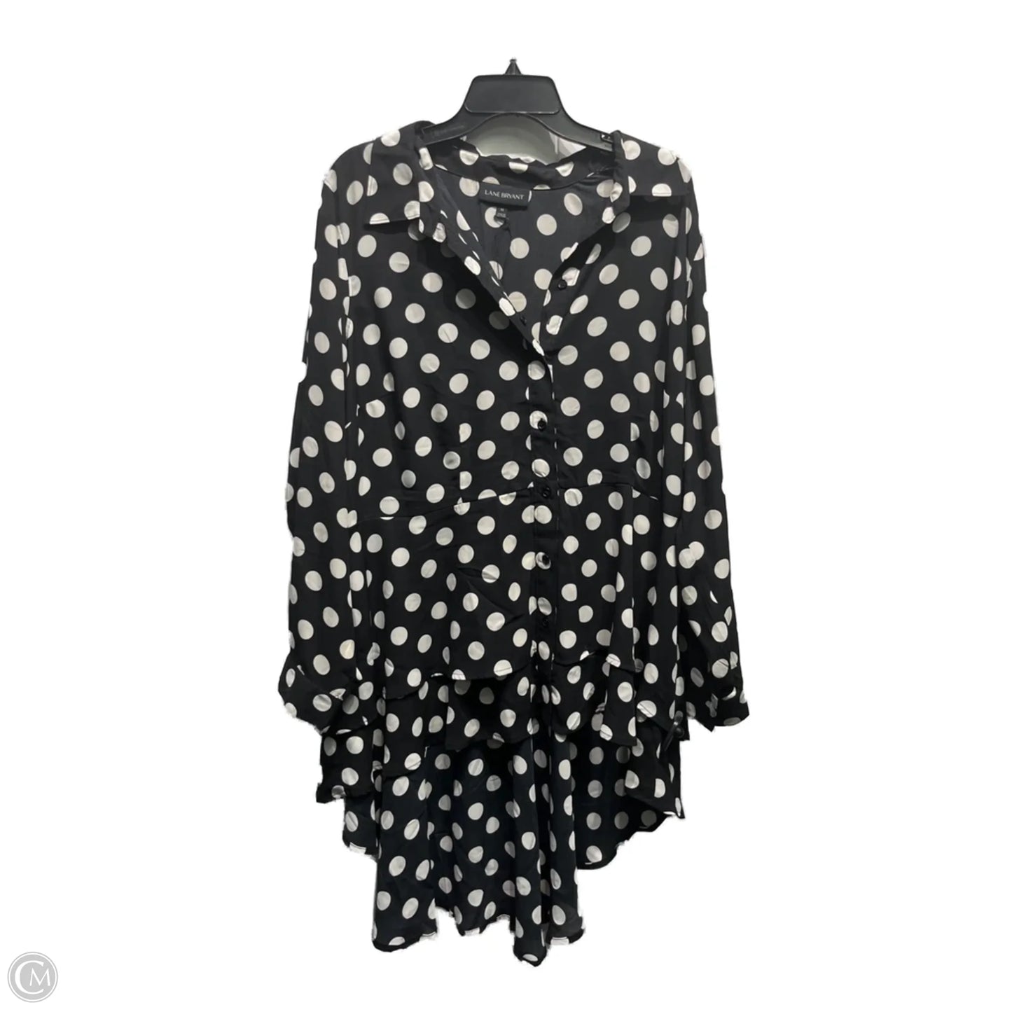 Top Long Sleeve By Lane Bryant In Black & White, Size: 2x
