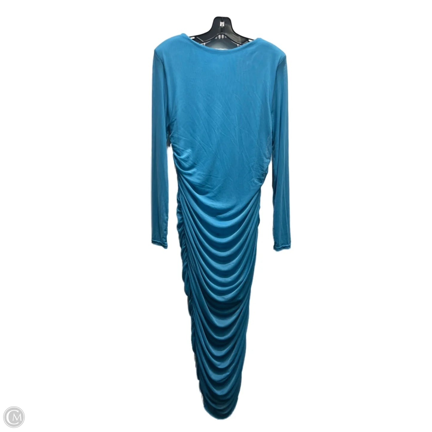 Dress Party Long By RIVER ISLAND In Blue, Size: 1x