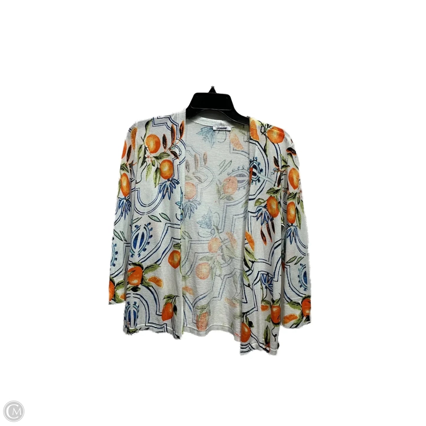 Sweater Cardigan By Chicos In Orange, Size: M