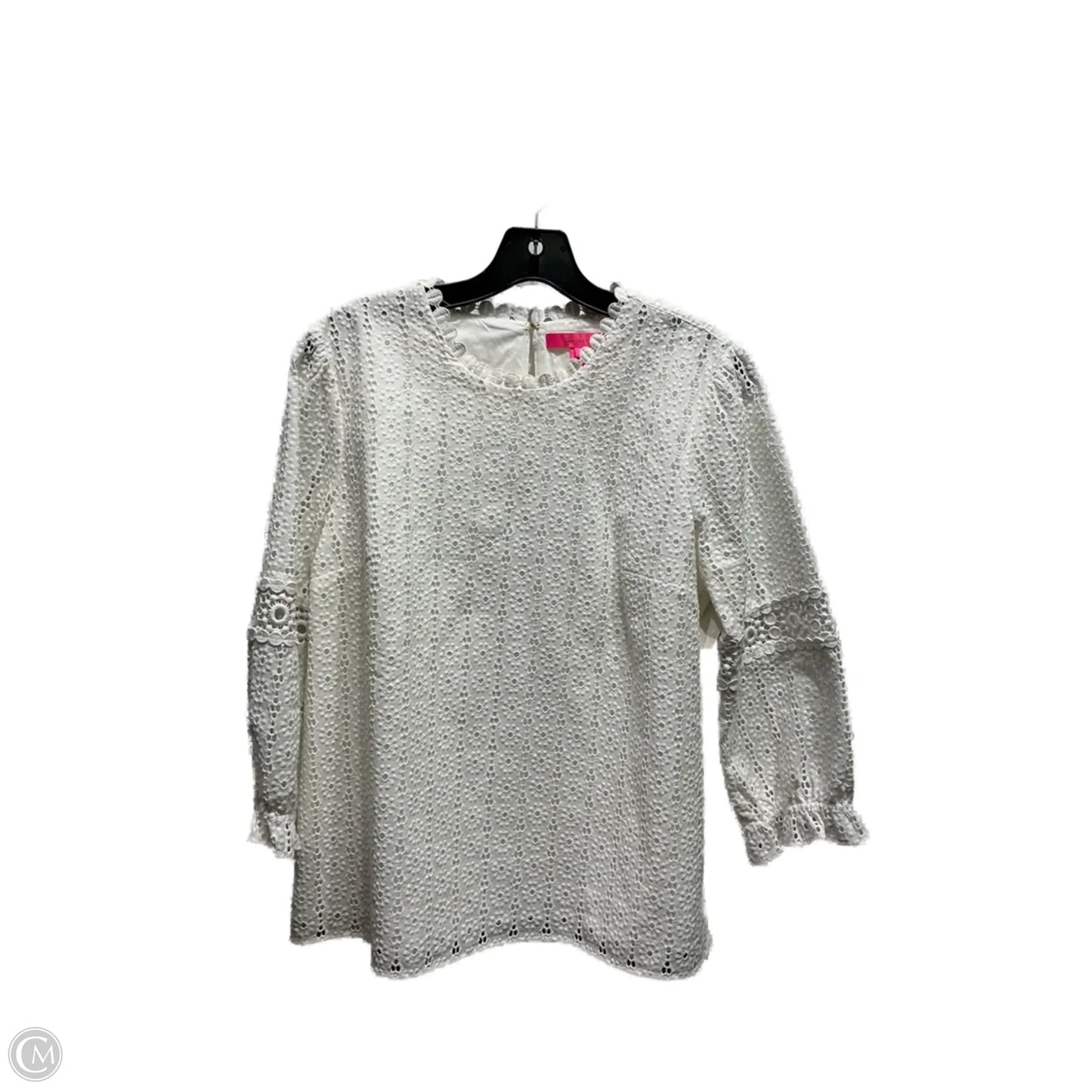 Top Long Sleeve Designer By Lilly Pulitzer In White, Size: S