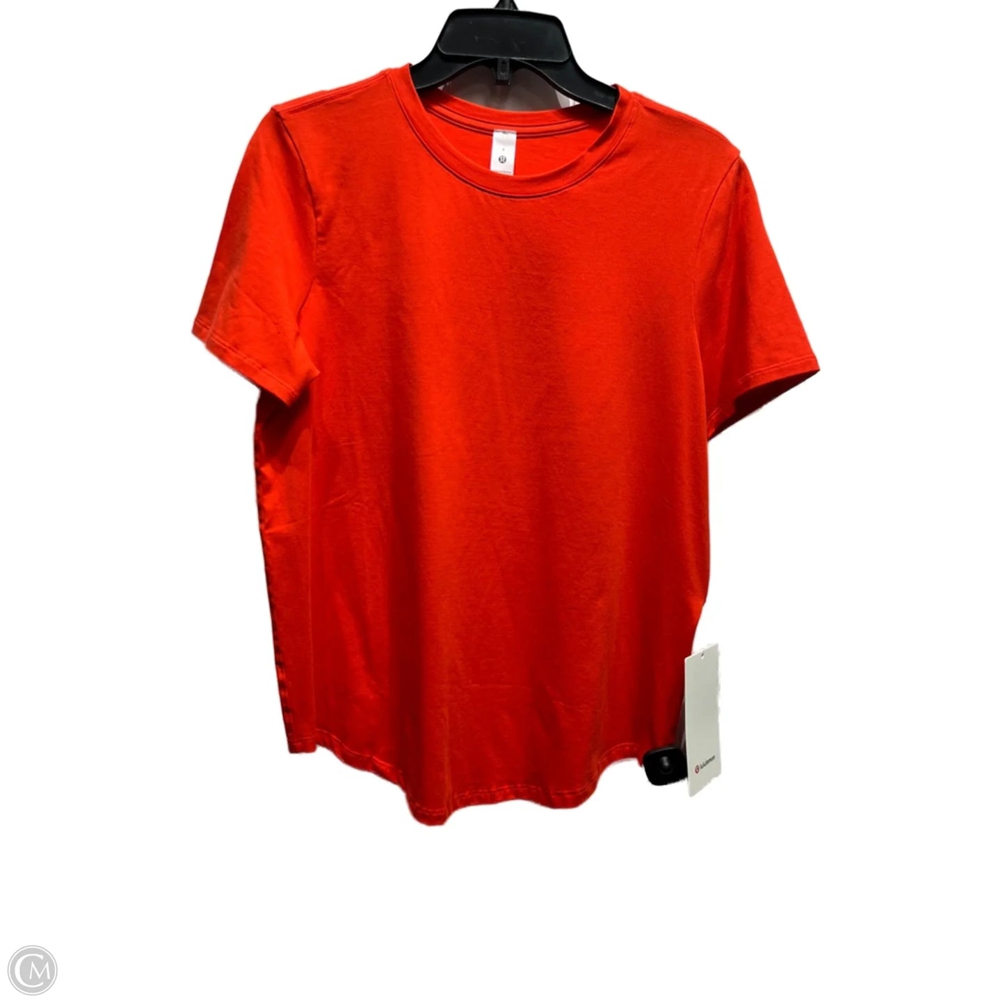 Athletic Top Short Sleeve By Lululemon In Orange, Size: M