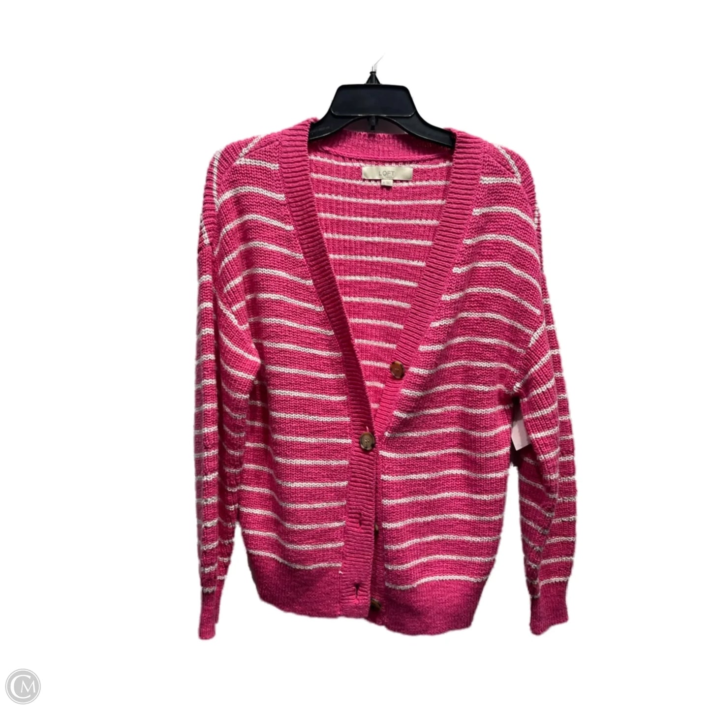 Sweater Cardigan By Loft In Pink, Size: M