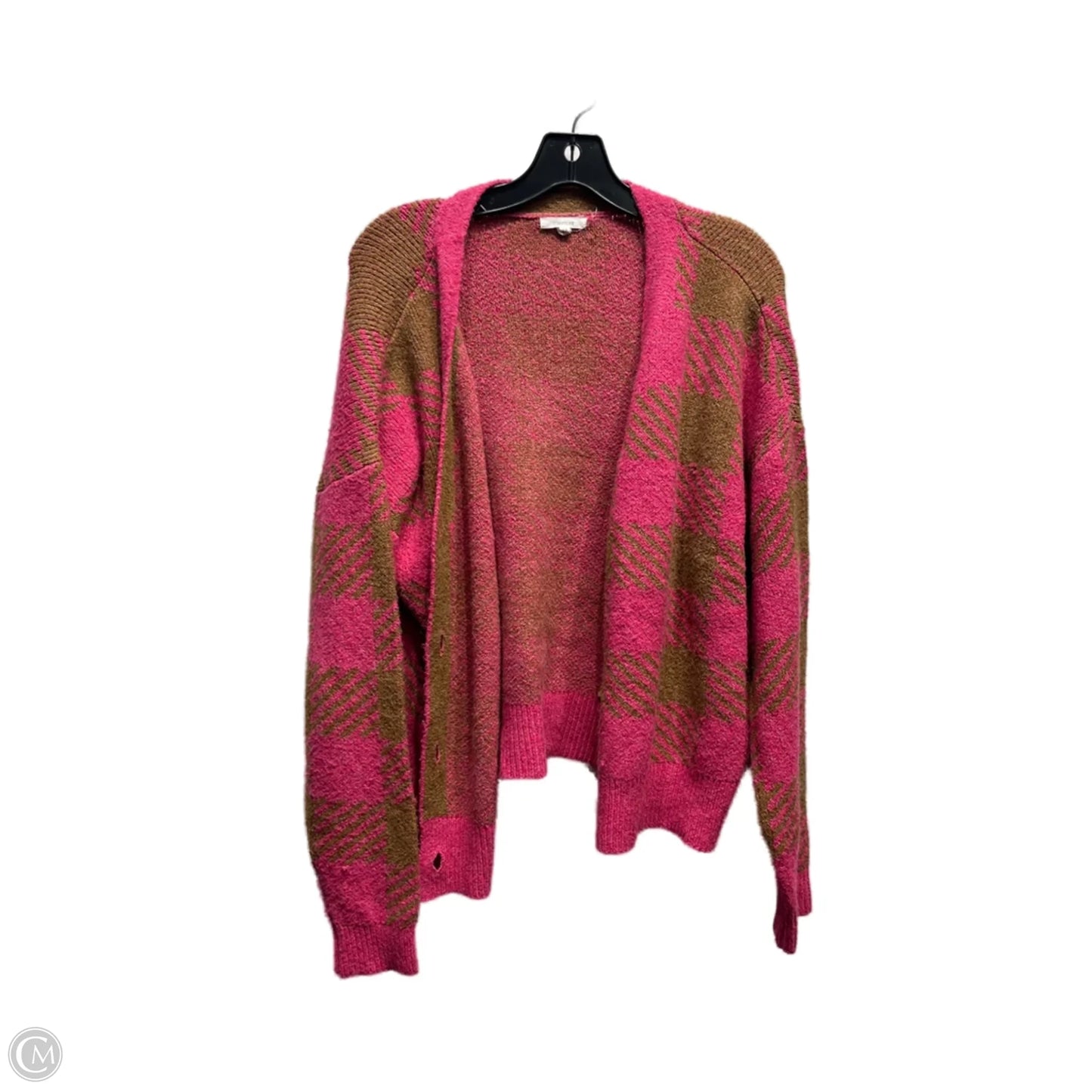 Sweater Cardigan By Maurices In Brown & Pink, Size: M