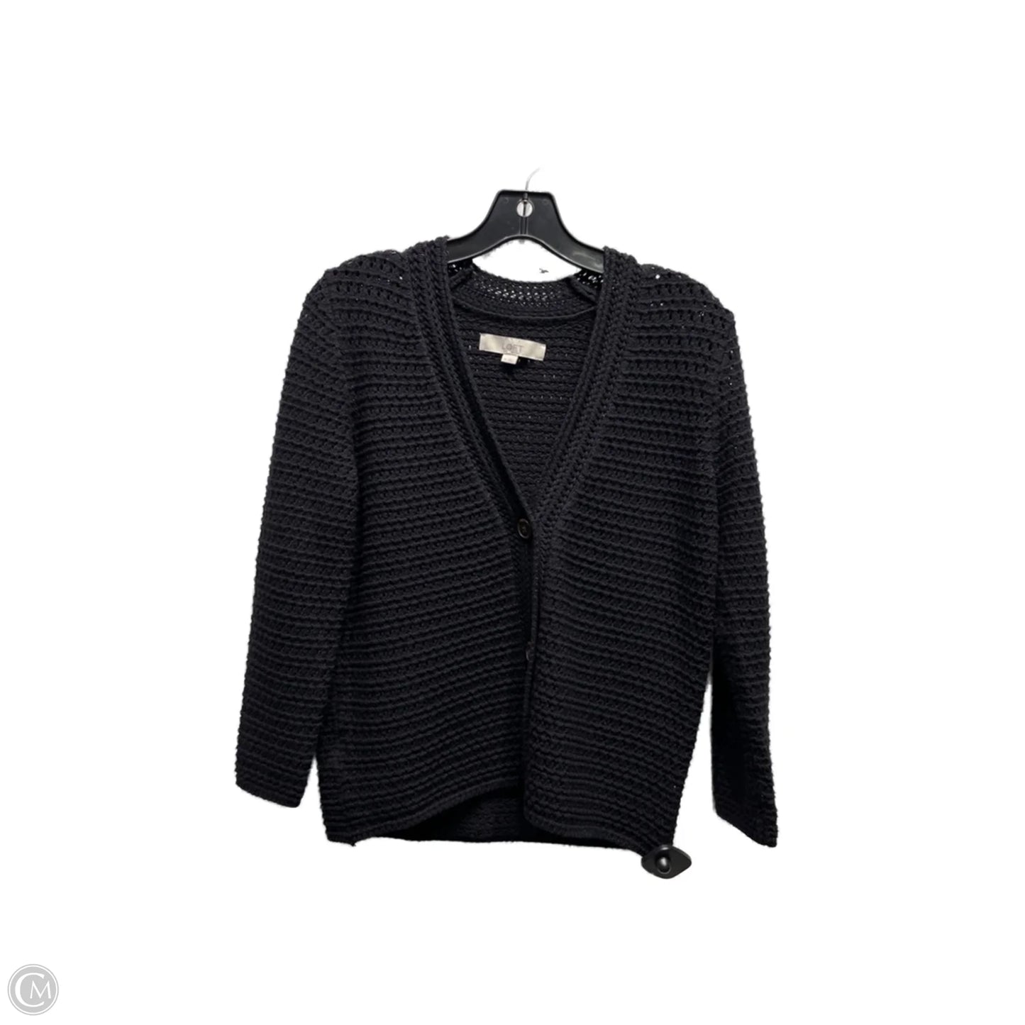 Sweater Cardigan By Loft In Black, Size: M