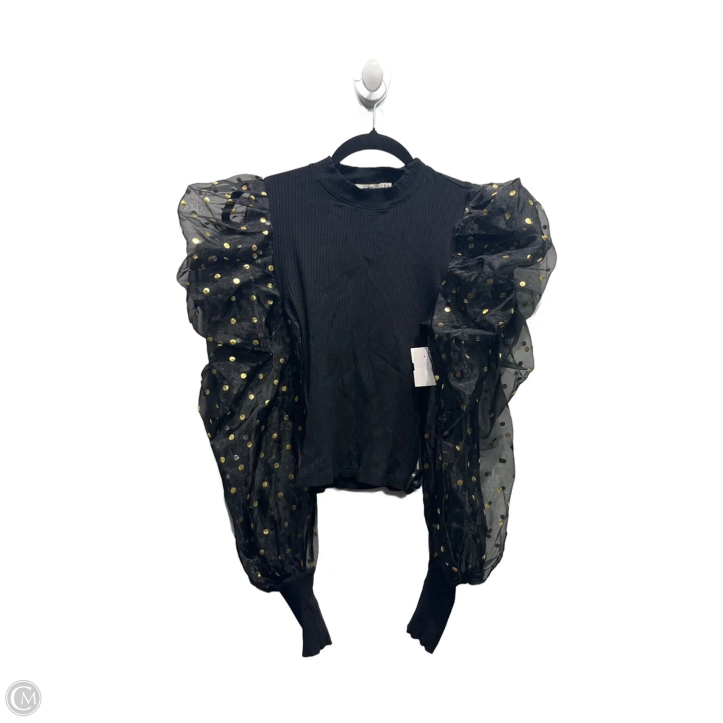 Top Long Sleeve By MOCHY In Black & Gold, Size: Xs