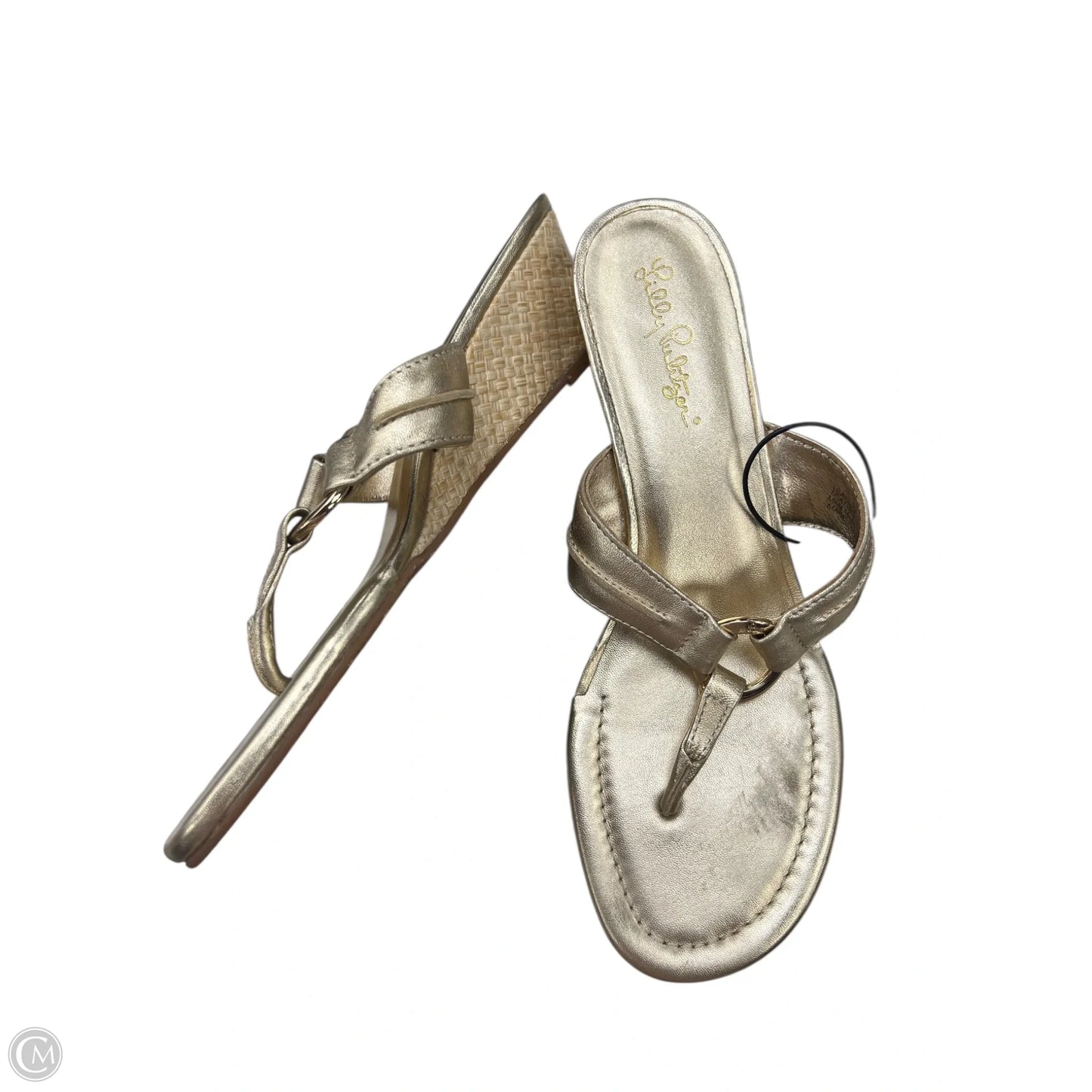 Sandals Designer By Lilly Pulitzer In Gold, Size: 9