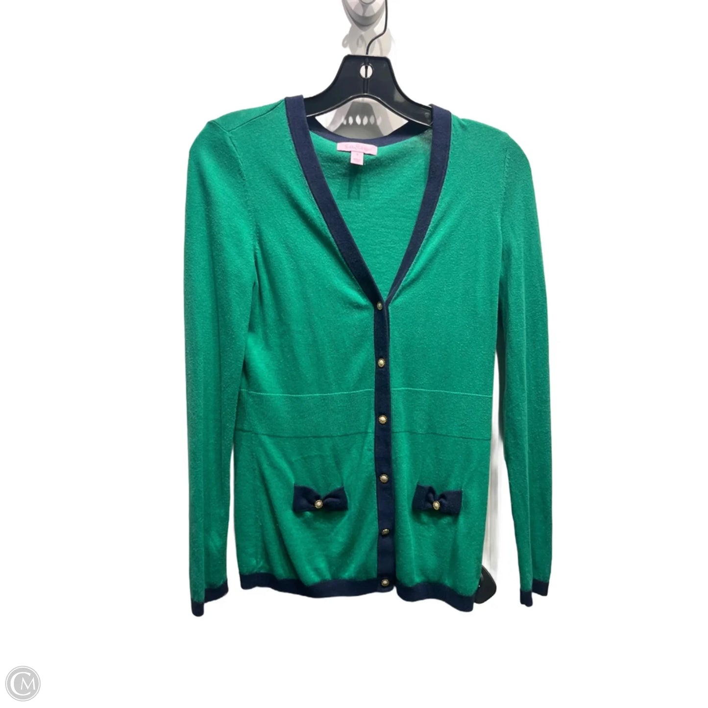 Sweater Cardigan Designer By Lilly Pulitzer In Blue & Green, Size: S