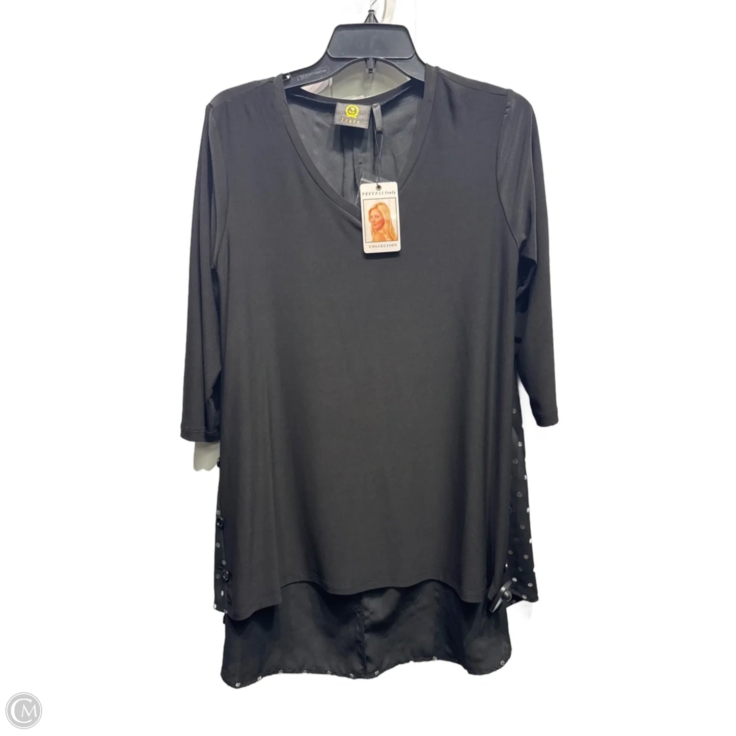 Tunic Long Sleeve By VECCELI In Black, Size: M