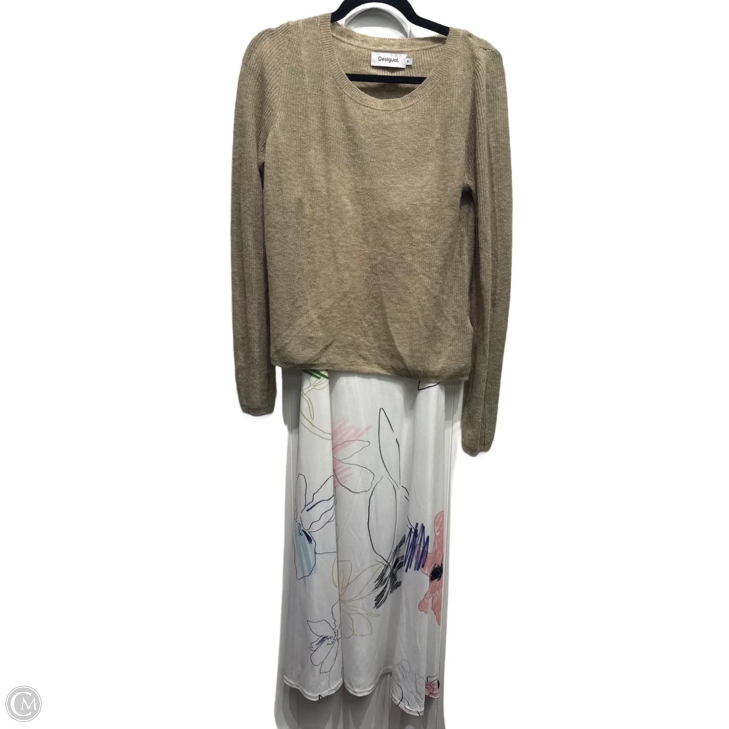 Dress Casual Maxi By Desigual In Brown & Pink, Size: M