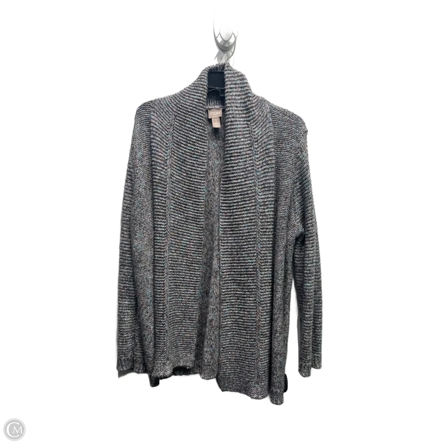 Sweater Cardigan By Chicos In Blue & Purple, Size: M