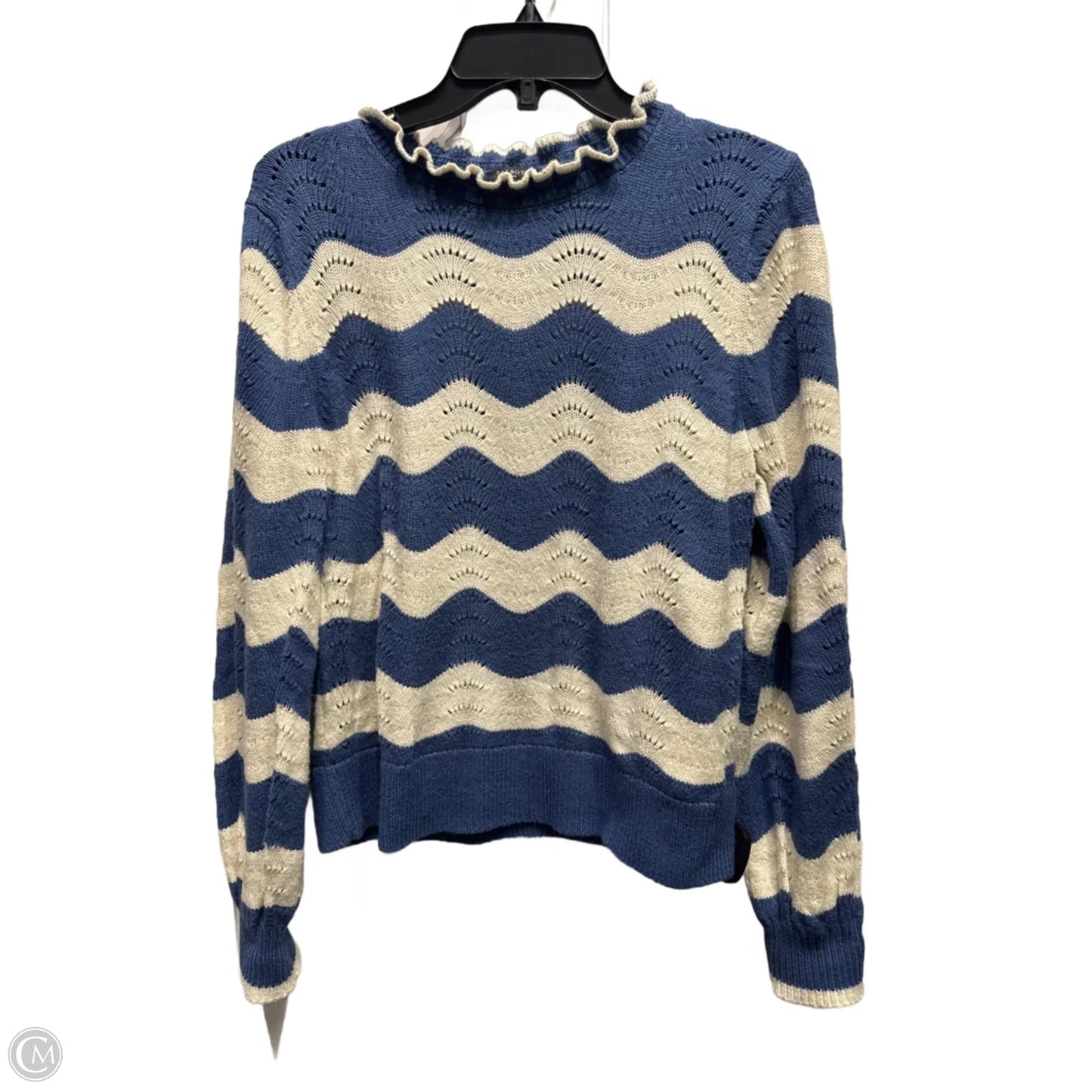 Sweater By Talbots In Blue & White, Size: Lp